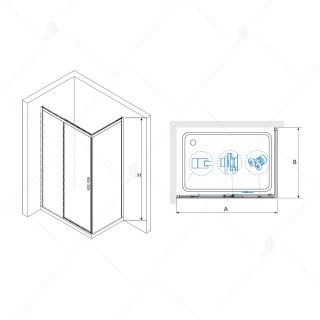 Душевой уголок RGW LE-41B (LE-12B + Z-050-2B) 34124184-014 140x80см чёрный
