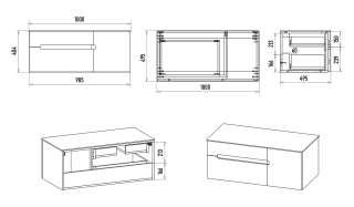 Подвесная тумба под раковину Misty Роял 100см белый
