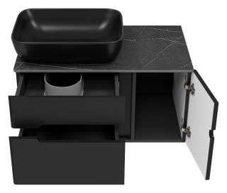 Подвесная тумба под раковину Misty Роял 80см чёрный