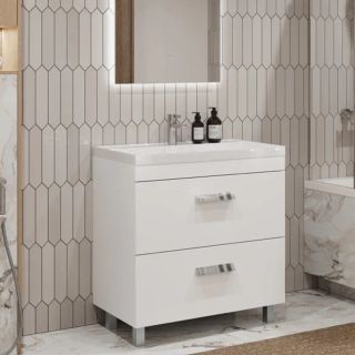 Тумба под раковину напольная Velvex Orlando tn.ORL.CLA.80.2Y белый матовый, 80 см