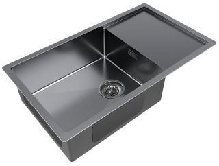 Мойка кухонная Paulmark Gerberg PM217844-GM воронёная сталь