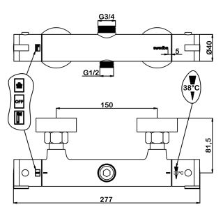 Душевая стойка Swedbe Hermes 5143B со смесителем для душа чёрный