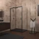 Душевой уголок Veconi Rovigo RV-040B, 1400х800х1850, черный, стекло прозрачное