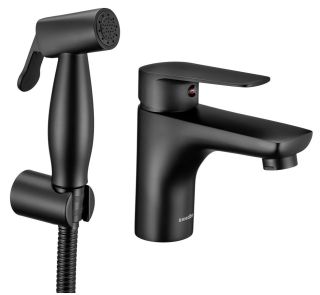 Смеситель для раковины Swedbe Mars 1760B с гигиенической лейкой чёрный