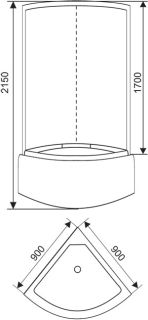 Душевая кабина Arcus style S-22 90х90х215