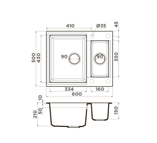Мойка кухонная Omoikiri Sakaime 60-2-EV эверест