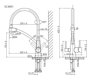 Смеситель для кухни Sancos Eri SC4001MB чёрный матовый