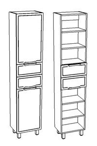 Пенал Corozo Монро Z2 40см белый SD-00000690
