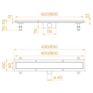 Душевой лоток RGW SDR-64213460-01 60см хром