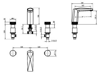 Смеситель для раковины Boheme Venturo 150-SGM-ICE антрацит глянец