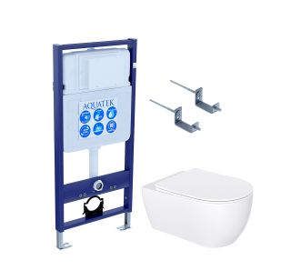 Комплект унитаза с инсталляцией Aquatek Set Aquatek Европа New-KKI2 инсталляция Standard INS-0000012 унитаз Европа AQ1106L-00 крепление к стене