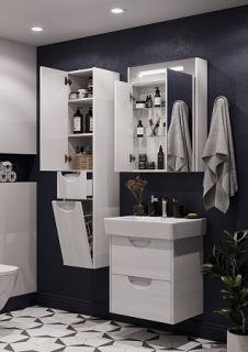 Шкаф-колонна Акватон Сильва левый дуб полярный 1A215603SIW7L