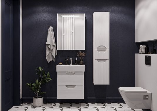 Шкаф-колонна Акватон Сильва правый дуб полярный 1A215603SIW7R