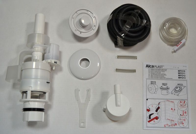 Кнопка пневматического смыва на расстоянии AlcaPlast белая MPO10