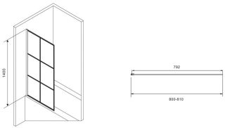 Шторка на ванну ABBER Immer Offen AG72080B 80см чёрный