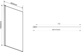 Шторка на ванну Vincea VSB-11800CH 80 см, профиль хром, стекло шиншилла