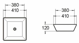 Раковина накладная SantiLine SL-1014 41см белый