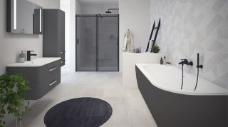 Акриловая ванна Cezares Slim Corner левая 179x79см чёрный SLIM CORNER-180-80-60-L-NERO-SET