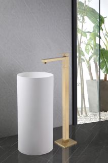 Напольный смеситель для раковины ABBER Daheim AF8241G золото матовое