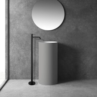 Напольный смеситель для раковины ABBER Wasser Kreis чёрный матовый AF8140B