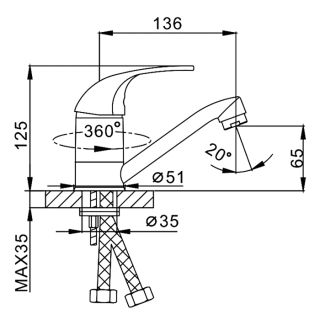 Смеситель для кухни Frap F4502-B хром