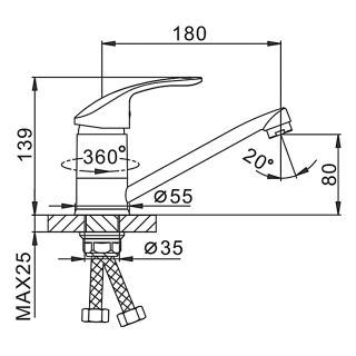 Смеситель для кухни Frap F4521-2 хром