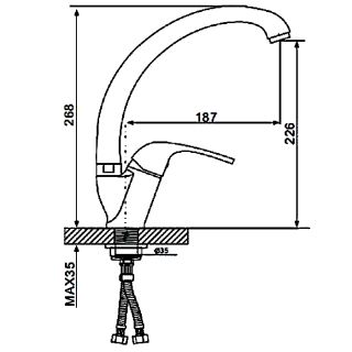 Смеситель для кухни Gappo G4135 хром