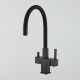 Смеситель для кухни Gappo G4395-36 с подключением фильтра питьевой воды и гибким изливом чёрный