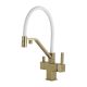 Смеситель для кухни Gappo G4395-63 с подключением фильтра питьевой воды и гибким изливом золото/белый