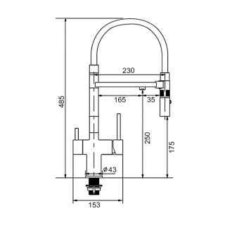 Смеситель для кухни Gappo G4397-86 с подключением фильтра питьевой воды и гибким изливом чёрный