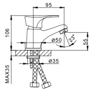 Смеситель для раковины Frap F1014-B хром