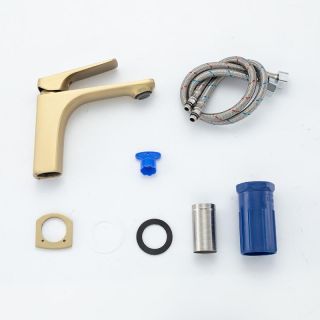 Смеситель для раковины Frap F1087-3 Золотой сатин