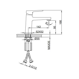 Смеситель для раковины Frap F1090 хром