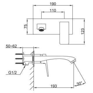 Смеситель для раковины Frap F1276-3 Золотой сатин