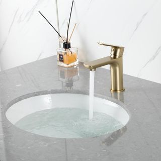 Смеситель для раковины Gappo G1048-3 золотой сатин