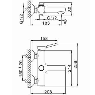 Смеситель для ванны и душа Frap F3244-8 белый