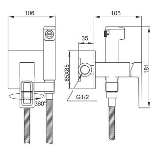 Гигиенический душ со смесителем Gappo G7217-1 хром