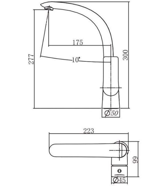 Смеситель для кухни Aquanet Arctic AF520-41СW 216779 белый/хром