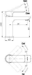 Смеситель для раковины Triton Панама фиолетовый