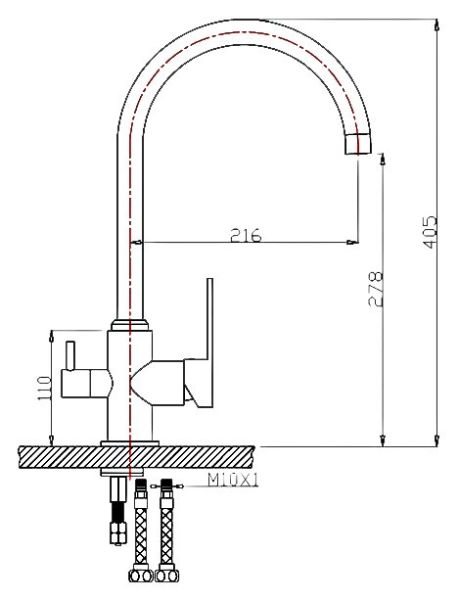 Смеситель для кухни ZORG Sanitary ZR 317 YF-33 BR