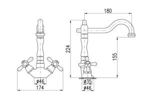 Смеситель для раковины Rav Slezak Morava retro MK121.5/8B белый
