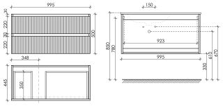 Подвесная тумба под раковину Sancos Snob R SNR100LSM левая 100см Doha Soft
