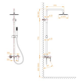 Душевая стойка RGW SP-27Gr 59140127-11 серый