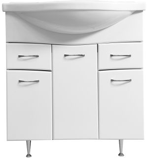 Тумба под раковину Stella Polar Волна 75-8 белый SP-00000125