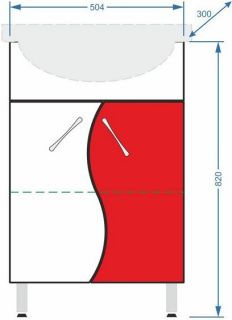Тумба под раковину Stella Polar Колор-1 55см красный SP-00000194