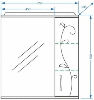 Зеркало-шкаф с подсветкой Stella Polar Фантазия 65см белый SP-00000225