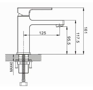 Смеситель для раковины Rose R1001T-1 оружейная сталь