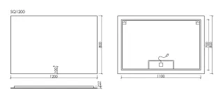 Зеркало с подсветкой Sancos Square SQ1200 120см
