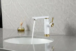 Смеситель для раковины Gappo G1009-83 белый/золото