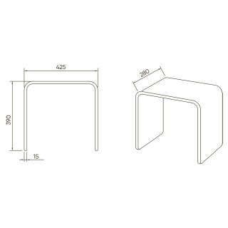 Стул для душа Veconi ST-AC-1TB, 425*280*390, черный полупрозрачный